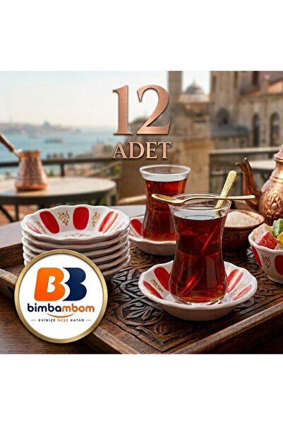 bimbambom 12'li Melamin Çay Tabağı Kırılmaz Çay Tabağı 12 Adet