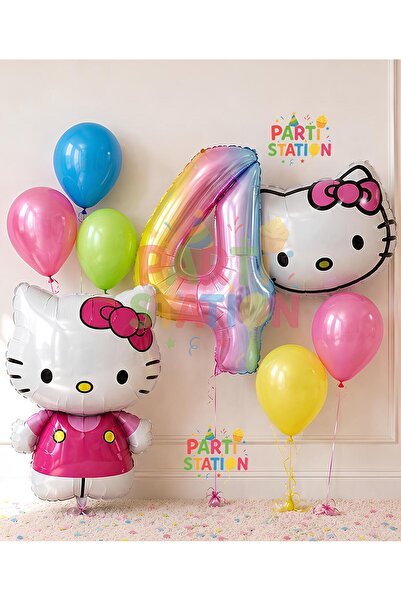 Parti Station Hello Kitty Concept 4-Year-Old Balloon Set - 8 Piece Hello Kitt...