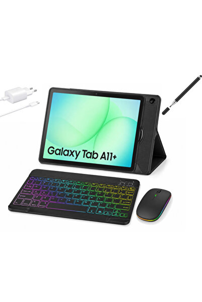 Samsung Galaxy Tab A11plus(+) 6GB 128GB+Işıklı Klavye+Mouse+Kalem+ şarj aleti...