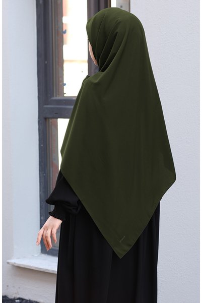 suhneva Large Size Medina Silk Scarf 120X120 - Khaki
