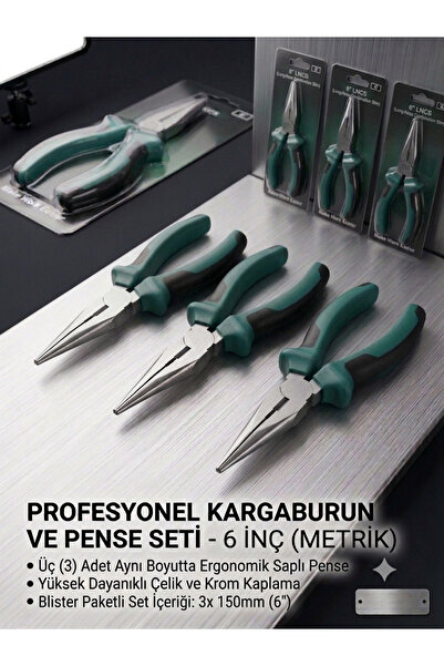 Genel Markalar Profesyonel Kargaburun - Ergonomik Kaymaz Saplı Uzun Burunlu P...