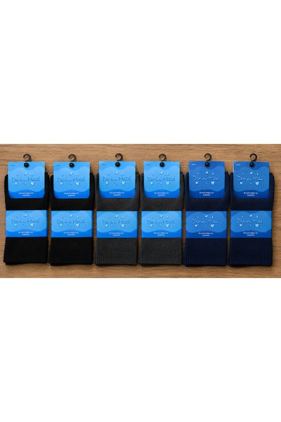 DERİNMAVİTASARIM Special Model Knitted with Yarn, 3 Colors, 6 Pieces Diabetic...