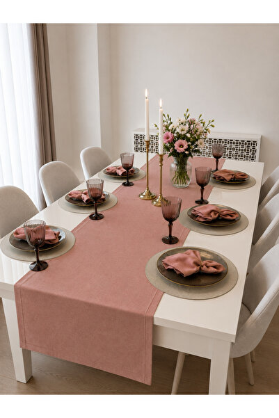 Decamor home Powder Pink Dertsiz Runner (Napkin Not Included)