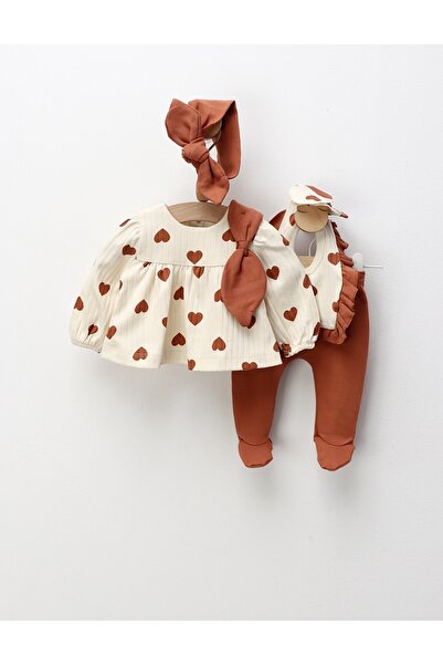 MiniKids Set premium Dalia Inimioare, crem-maro