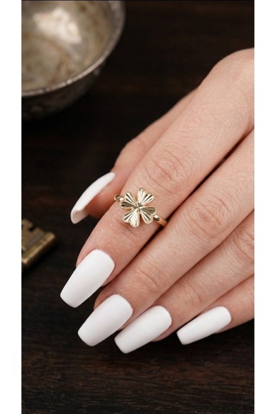 EKİDORA Flower Patterned Adjustable Women's Ring Jewelry Model Stylish Jewelr...
