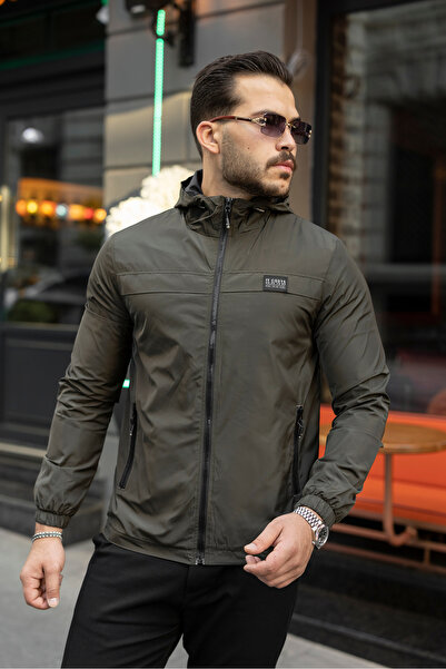 S&M CLOTHİNG New Season Embellished Water and Wind Proof Men's Raincoat Seaso...
