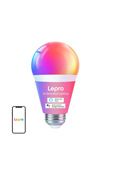 LEPRO Bec LED inteligent B1, 8.5W, 806lm, E27, WiFi/Bluetooth, Control prin a...