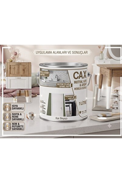 caxcolors CAX 1 Litre Masa ve Sehpa Boyası - Çok Amaçlı Ahşap, Mobilya ve Seh...