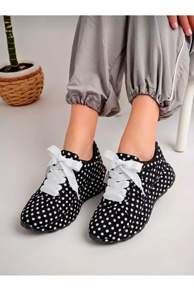 Milano New Season Polka Dot Patterned Stylish Comfortable Casual Sneakers