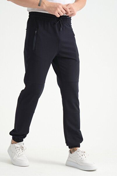 Shooter Sportswear Navy Blue Men's Zippered Pocket Jogger Sweatpants