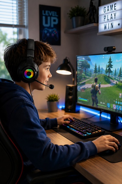 CROW'S TECH Oyuncu Kulaklığı Mikrofonlu RGB LED Işıklı 3.5mm Type-C PC PS Xbox Uyumlu