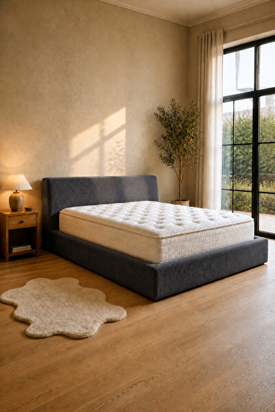 GOOD NİGHT Kanyon Yatak Baza Başlık Set – Torba Yaylı Ortopedik Yatak, Yumuşa...