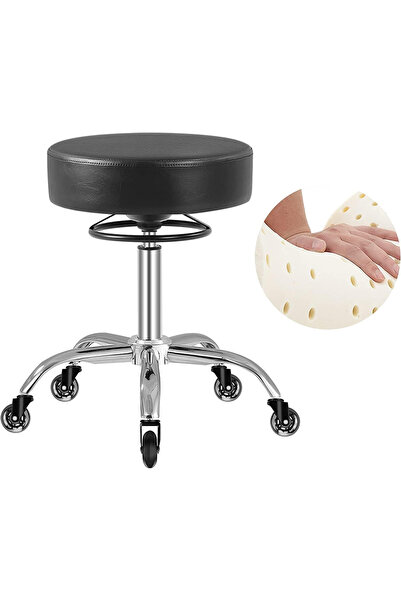 OEM Black round adjustable height chair 50-62 cm; for max. 180kg, with footrest