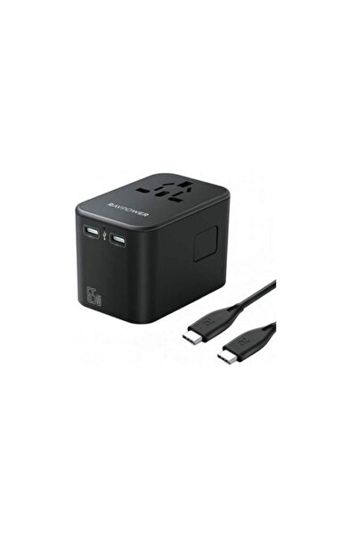 RavPower راف باور - فيش السفر متعدد المداخل مع منفذين تايب سي ومنفذ USB بقوة ...