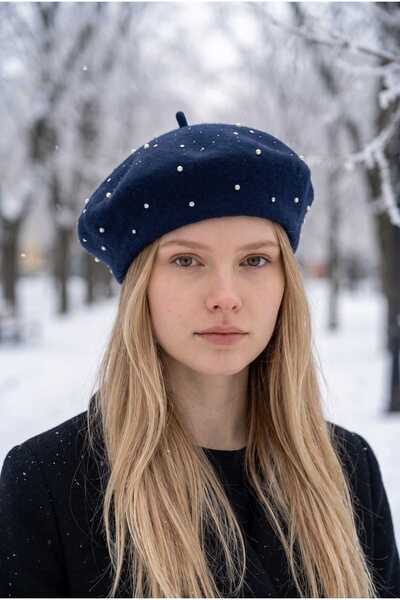 Aware Time Women's Painter Angora Beanie with Pearl