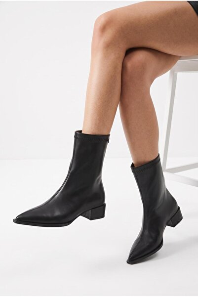 besoin shoes store Short Heeled Zippered Non-Slip Sole Boots