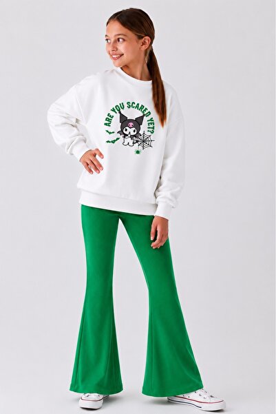 Belya Kids Wear Set de top și colanți oversize pentru fete, design Kurotasarı...