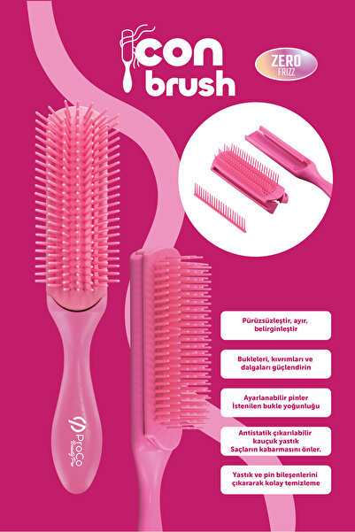 ProCo Beauty Icon Brush Zero Frizz Saç Fırçası - Bukle Belirginleştirici ve Ş...