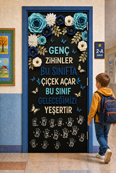 PROMISEBACKDROP2 190x75cm Decor de ușă elastic pentru săli de clasă, Tematică...