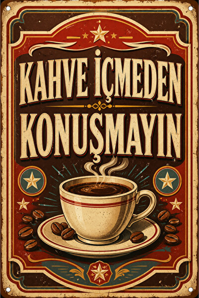 Lucena Do Not Speak Without Coffee Retro Metal Wall Sign Vintage Coffee Decor...