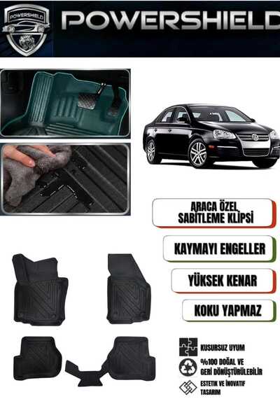 Volkswagen Jetta 2005-2010 Uyumlu Araca Özel 5d Premium Havuzlu Oto Paspas Takımı