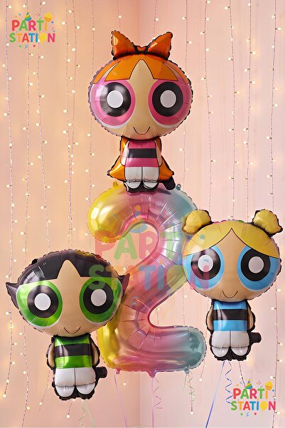 Parti Station Powerpuff Girls Themed 2-Year-Old Balloon Set 4 Pieces - Giant ...