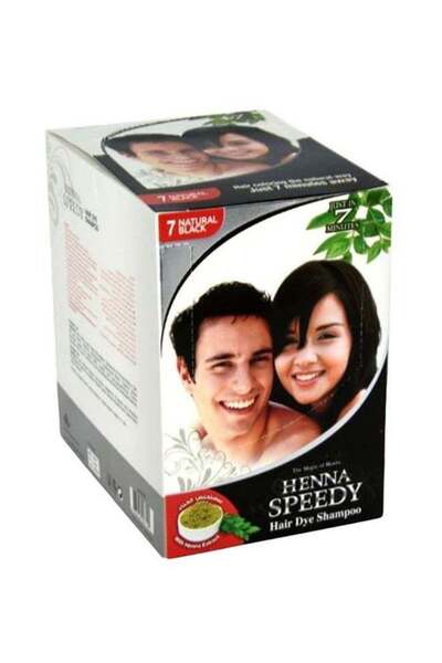 Henna Speedy Hair Dye Shampoo Natural Black 12 x 30ml