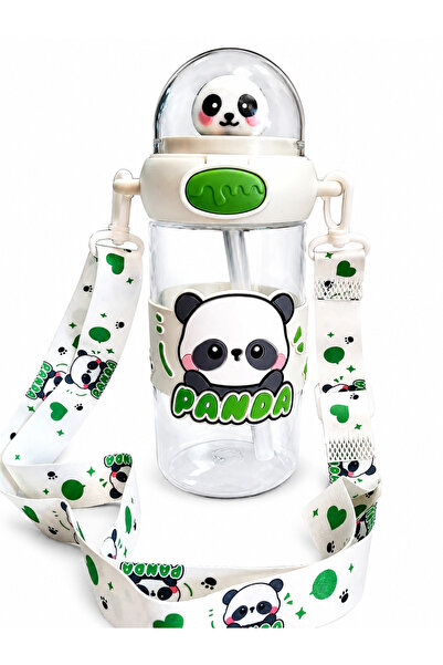 monthiron Panda 500 ml Water Bottle with Carrying Strap – Children's Water Bo...