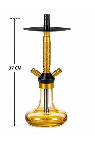 han nargile Vorteks Takımı 37 cm Çelik İç Borulu Çantalı Nargile Seti