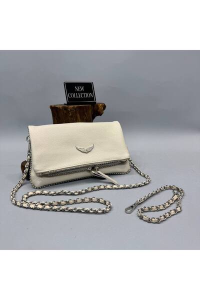 DEZ STORE Kadın Omuz Çantası Zincir Askılı Fermuarlı Şık Çanta