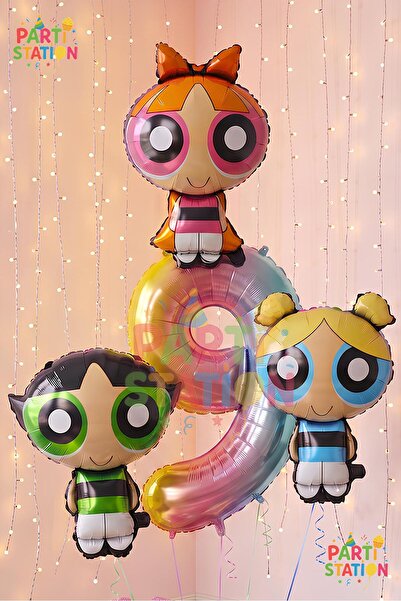 Parti Station Powerpuff Girls Themed 9-Year-Old Balloon Set 4 Pieces - Giant ...