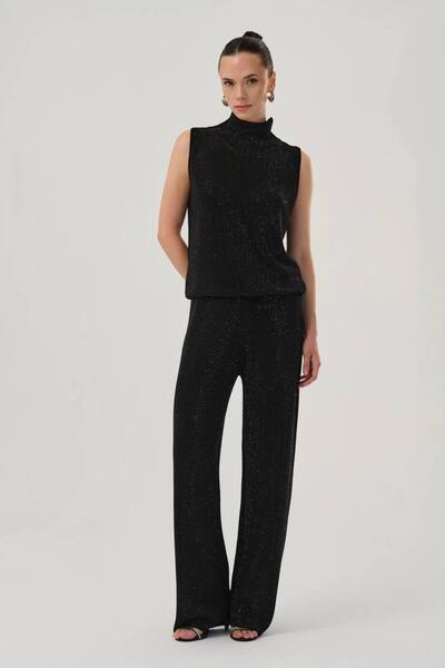 tw3 Women's Fully Stoned Knitwear with Elastic Waist Design Trousers