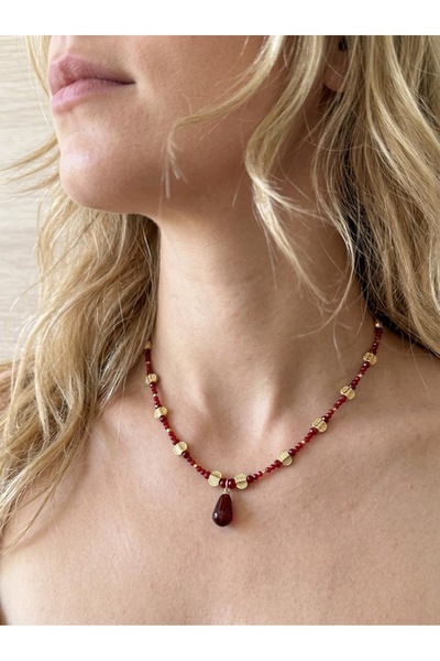 ILSA Pomegranate Seed Glass Pendant Crystal Fruit Necklace