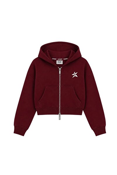 zaee Star Embroidered Premium Oversize Cropped Zipper