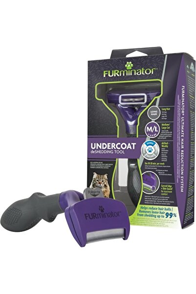 Furminator أداة إزالة الشعر المتساقط للقطط المتوسطة والكبيرة ذات الشعر القصير...
