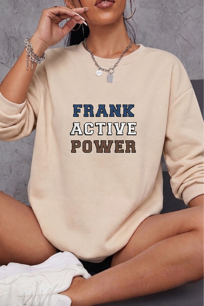 trendypassion Unisex Frank Active Power Printed Crew Neck Sweatshirt