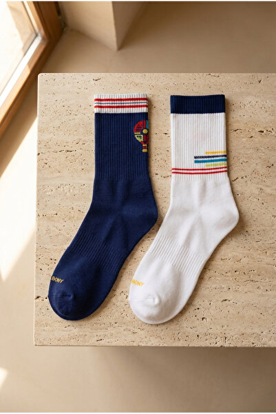 Katia&Bony Unisex 2-Pack Racket Patterned Cotton Padel Socks