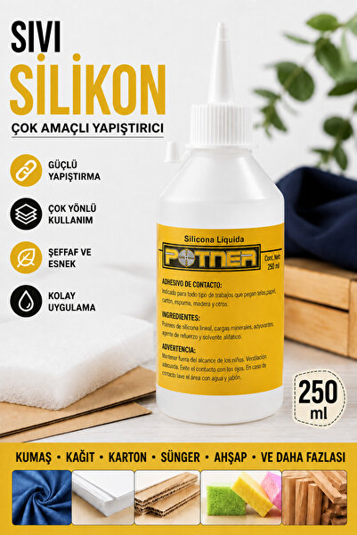 LİVA CRAFT Art & Craft Çok Amaçlı Sıvı Silikon Yapıştırıcı 250 ml, Kumaş Yapı...