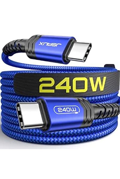 GENERAL جي سوكس كيبل USB C الى USB C 240 واط بطول 2 متر، سلك من النوع C للشحن...
