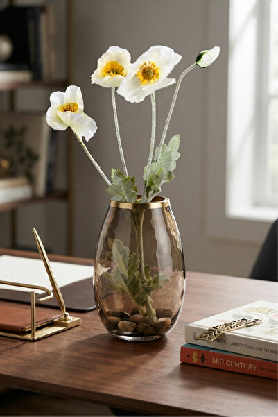 ego home Yapay Çiçek Gelincik 1 dal 4 Yaprak Gelincik Dalı 60 cm