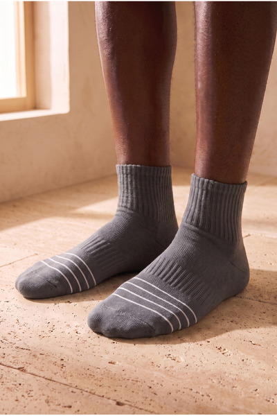 Katia&Bony Men's Striped Cotton Step Socks Smoked