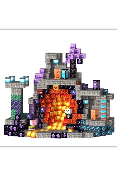 acces Minecraft Manyetik Karanlık Dünya Temalı Blok Oyuncak - 100 Parça