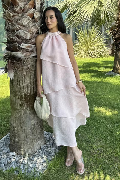 TOZLU Gülseli Katkat Chiffon Dress