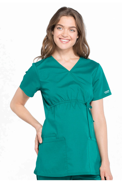 Cherokee Ww685 Pregnant Women's Scrubs Top – Imported, Adjustable Side Ties, ...