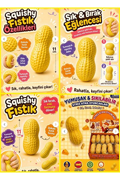 OYUNCAKSAHİLİ Squishy Fıstık Fıstık Sukuşi Yavaş Yükselir Stres Kuruyemiş Squishy 11 cm Sukuşi Yumuşak Sık Bırak Stres Oyuncağı Esnek Sıkma Oyuncağı
