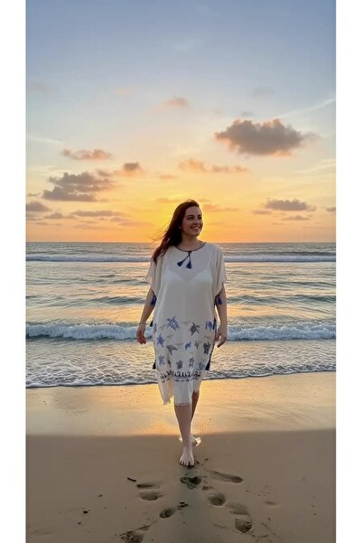 ELİTE NOVA SHOPPİNG Cotton Bohemian Patterned Muslin Cotton Pareo Beach Dress...