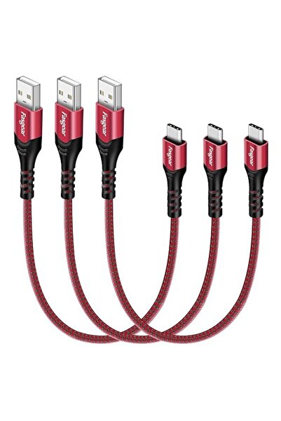 GENERAL فاسجير كيبل USB C بطول 1 قدم، 3 عبوات بطول 0.3 متر، كيبل USB نوع سي 2...