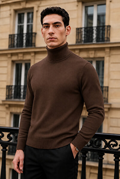 comstar Men's Long Premium Comfort Brown Sweater