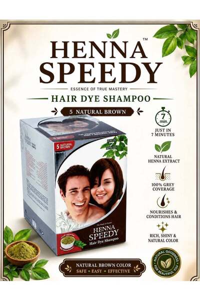 Henna Speedy Hair Dye Shampoo Natural Brown 12 X 30ml