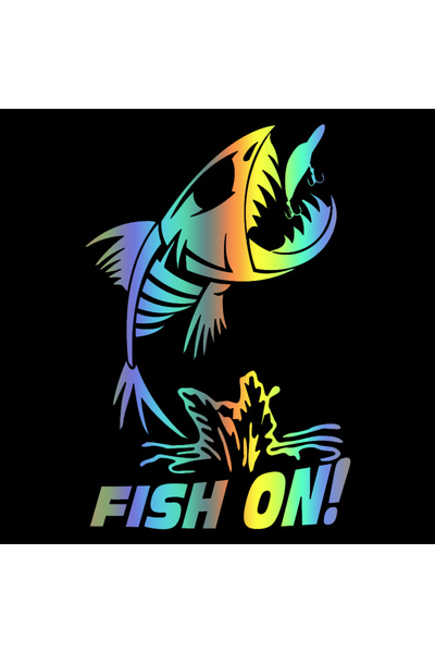 Choice 15x23cm 30652 Laser 30652#Fish Bone on Fishing Decal Car Bumper Window...